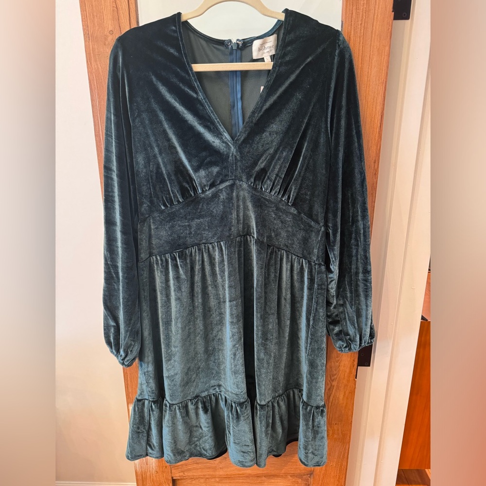 Bohme | NWT | Green Velvet Dress | Size L